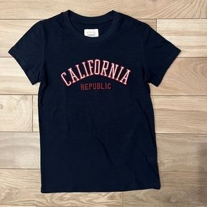 NWOT Reflex - Navy California Embroidered Tee (small)
